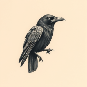 Micro Realism Raven Tattoo
