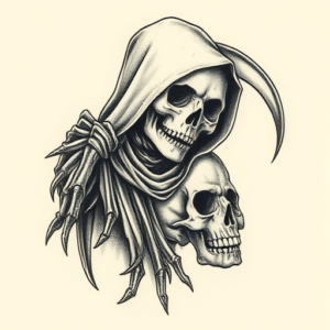 Micro-Realism Reaper Tattoo
