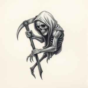 Micro Realism Reaper Tattoo