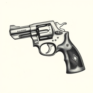 Micro-Realism Revolver Tattoo