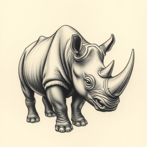 Micro-Realism Rhino Tattoo