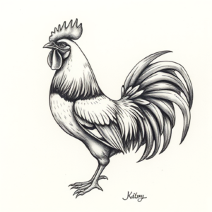 Micro-Realism Rooster Tattoo