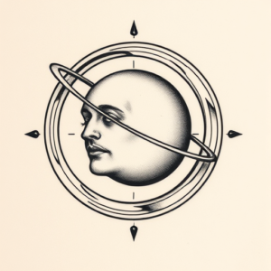 Micro-Realism Saturn Tattoo