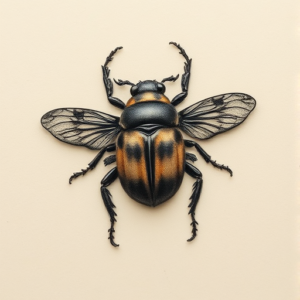 Micro Realism Scarab Tattoo