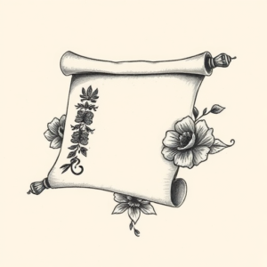 Micro-Realism Scroll Tattoo