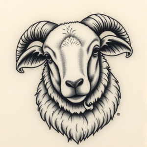 Micro-Realism Sheep Tattoo
