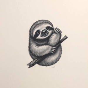 Micro-Realism Sloth Tattoo