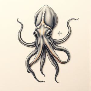 Micro-Realism Squid Tattoo