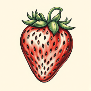 Micro-Realism Strawberry Tattoo