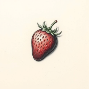 Micro Realism Strawberry Tattoo