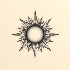 Micro Realism Sun Tattoo