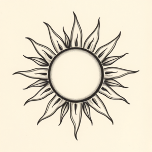 Micro-Realism Sun Tattoo