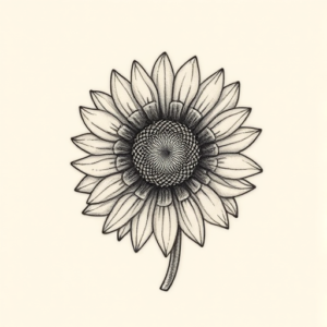 Micro Realism Sunflower Tattoo
