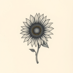 Micro-Realism Sunflower Tattoo