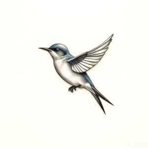 Micro Realism Swallow Tattoo