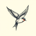 Micro-Realism Swallow Tattoo