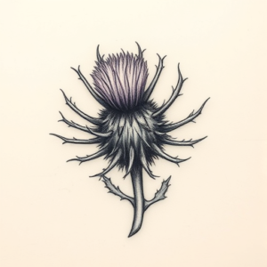 Micro Realism Thistle Tattoo