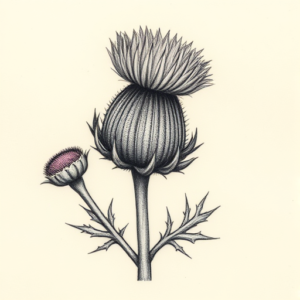 Micro-Realism Thistle Tattoo