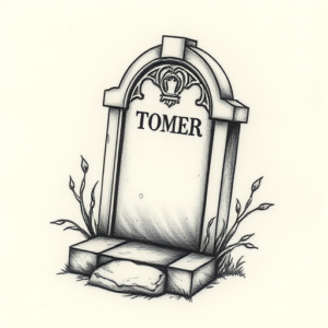 Micro Realism Tombstone Tattoo