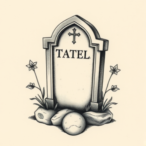 Micro-Realism Tombstone Tattoo