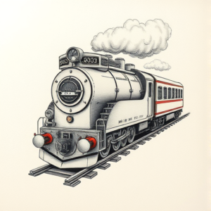 Micro Realism Train Tattoo