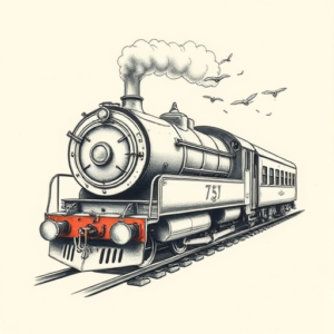 Micro-Realism Train Tattoo