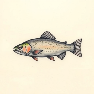 Micro Realism Trout Tattoo