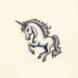Micro Realism Unicorn Tattoo