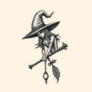 Micro Realism Witch Tattoo