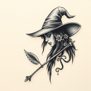 Micro-Realism Witch Tattoo