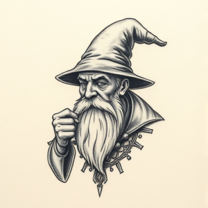 Micro Realism Wizard Tattoo
