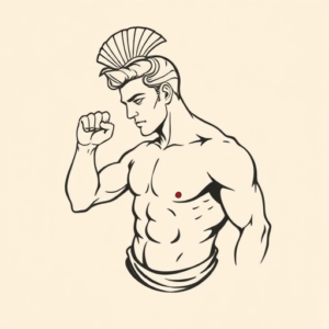 Minimal Color Achilles Tattoo