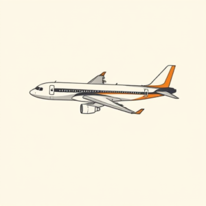 Minimal Color Airplane Tattoo