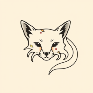 Minimal Color Animal Tattoo