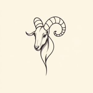 Minimal Color Aries Tattoo