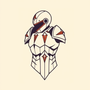 Minimal Color Armor Tattoo