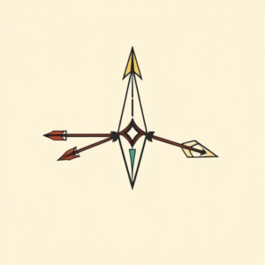 Minimal Color Arrowhead Tattoo
