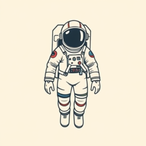 Minimal Color Astronaut Tattoo