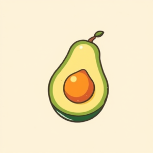 Minimal Color Avocado Tattoo