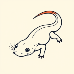 Minimal Color Axolotl Tattoo