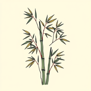 Minimal Color Bamboo Tattoo