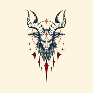 Minimal Color Baphomet Tattoo