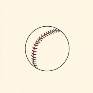 Minimal Color Baseball Tattoo