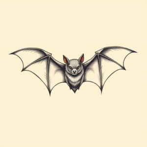 Minimal Color Bat Tattoo
