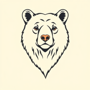 Minimal Color Bear Tattoo