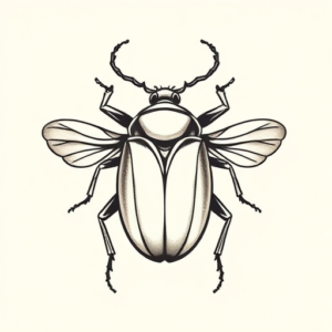 Minimal Color Beetle Tattoo