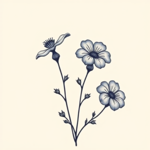 Minimal Color Bluebonnet Tattoo