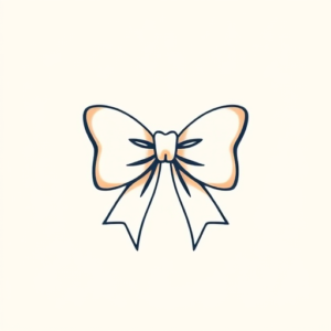 Minimal Color Bow Tattoo