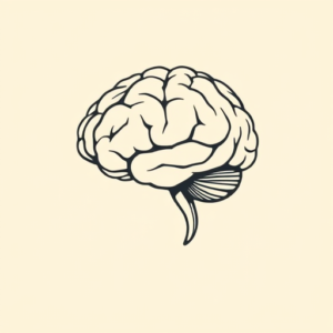 Minimal Color Brain Tattoo