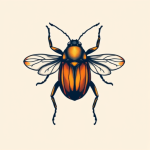 Minimal Color Bug Tattoo